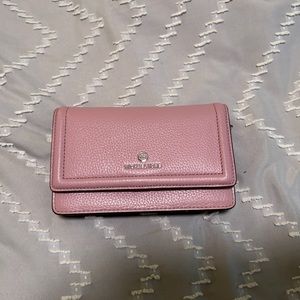 MK Jet Set Pink Pebbled Leather Smartphone Convertible Crossbody Wallet